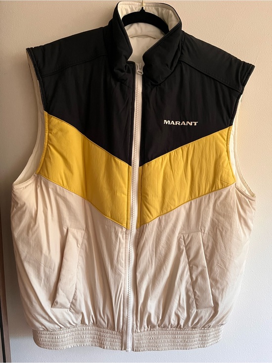 Isabel Marant Black Yellow White Puffer Vest // BRAND NEW